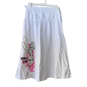 Y2K Tinker Bell Disney Bahamas White Babydoll Skirt Tube Dress XL Fairy Glam Fem